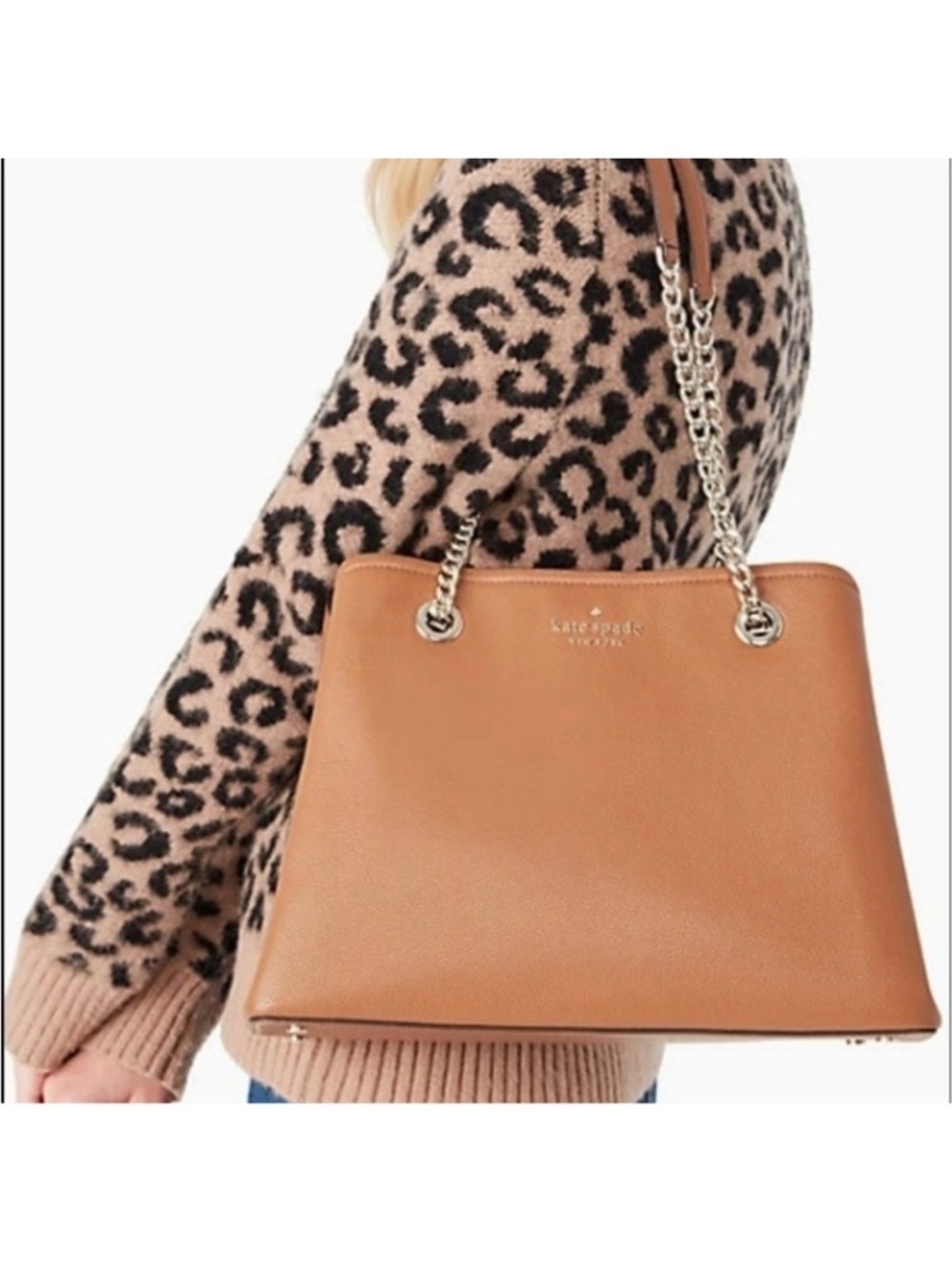 Kate Spade Brown  Leather Chain-Handle Shoulder Bag